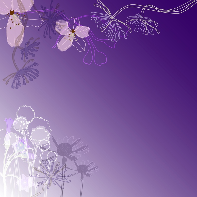 手绘花朵紫色背景