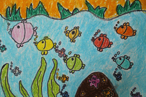 儿童画-漫游海底世界