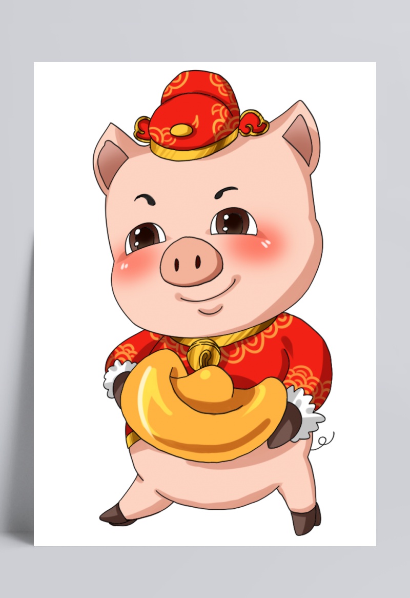 2019猪年彩绘卡通猪