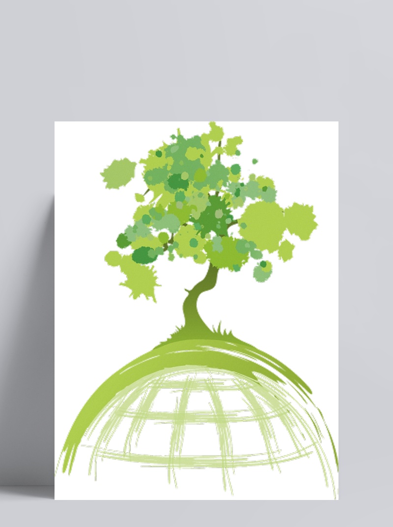 绿色小树保护地球免抠png透明图层素材