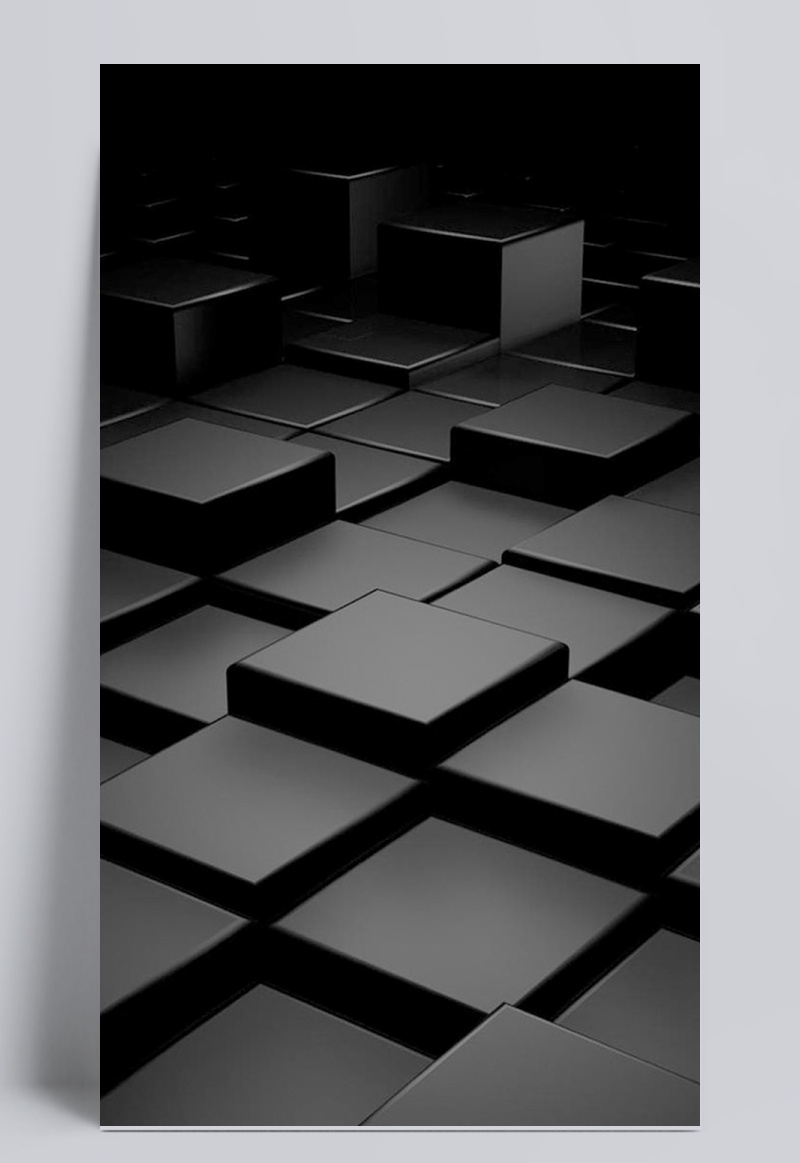黑色方块科技平面广告