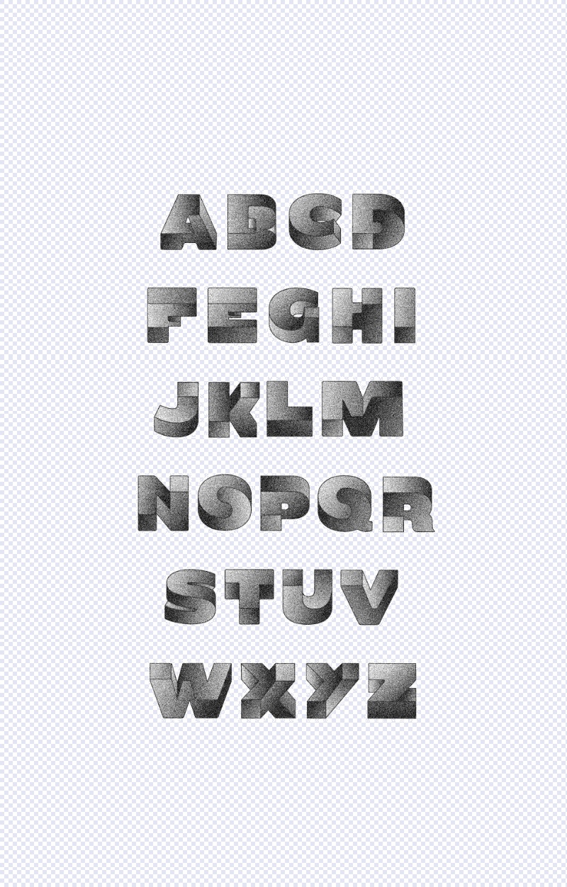 3D英文艺术字母