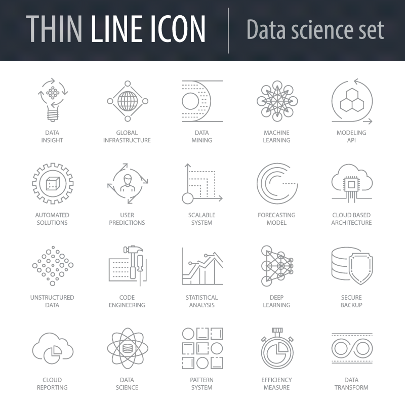 二十款科学数据icon图标矢量素材
