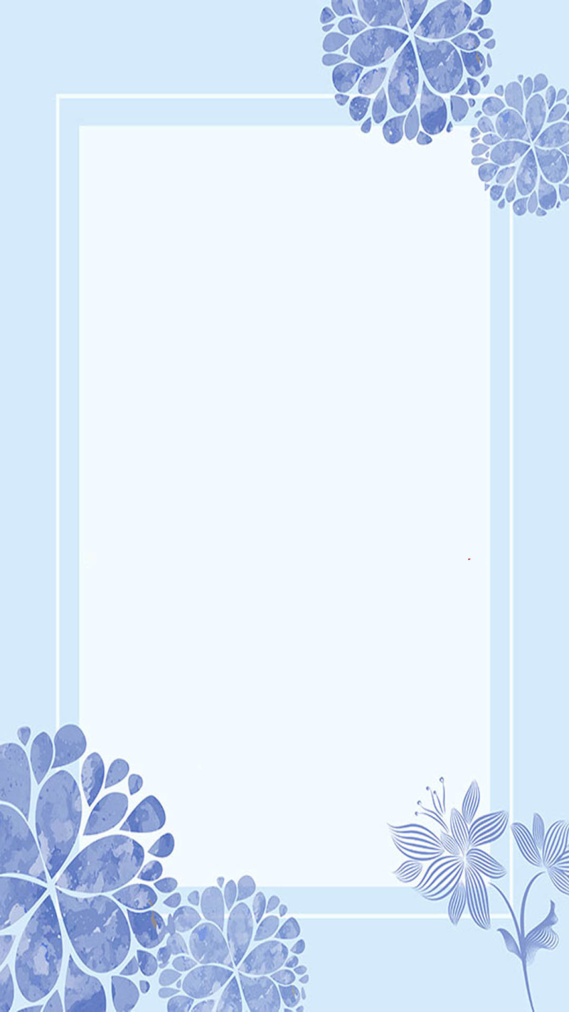 花卉扁平蓝色公司海报H5背景