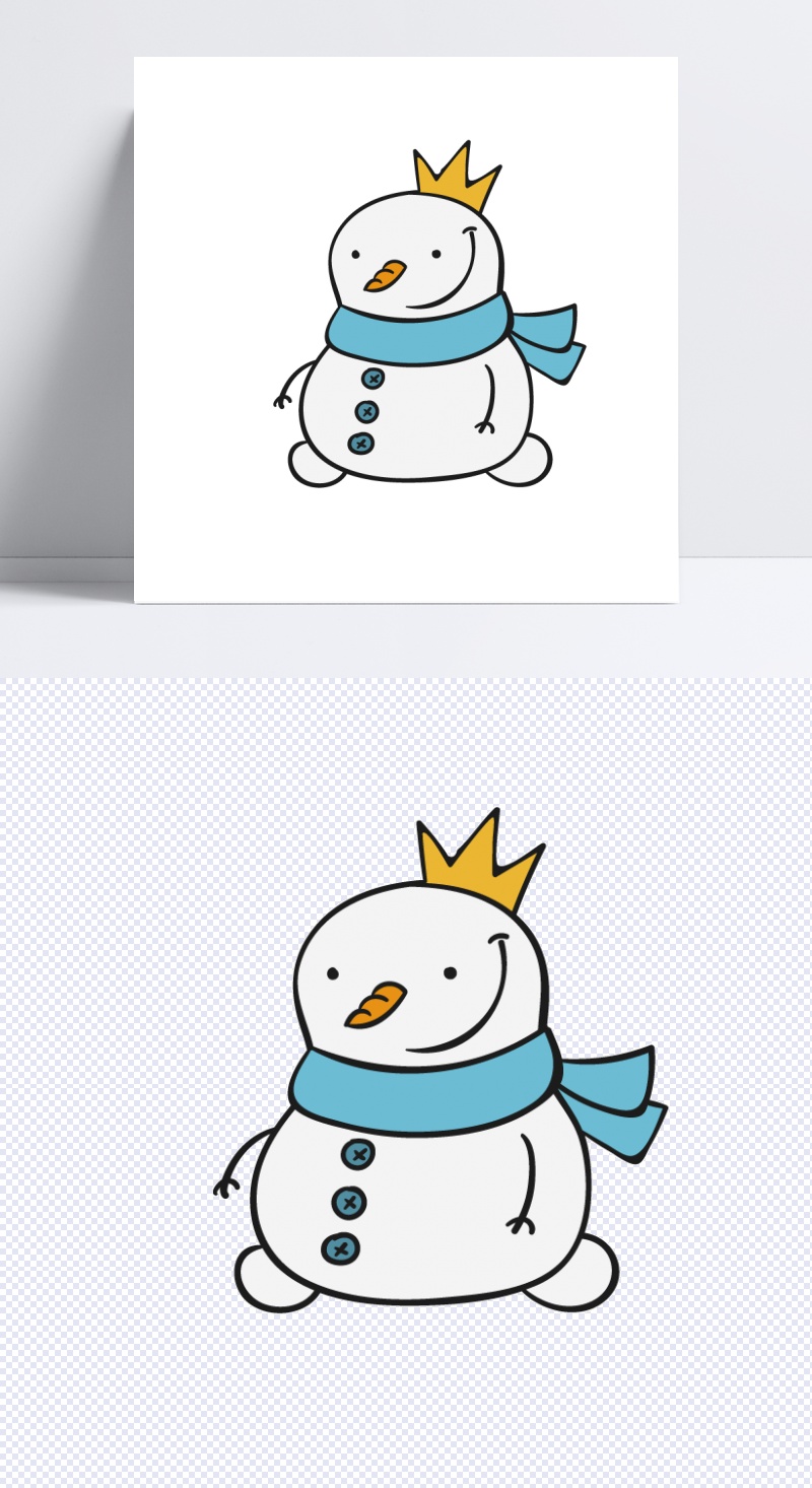 卡通可爱雪人元素