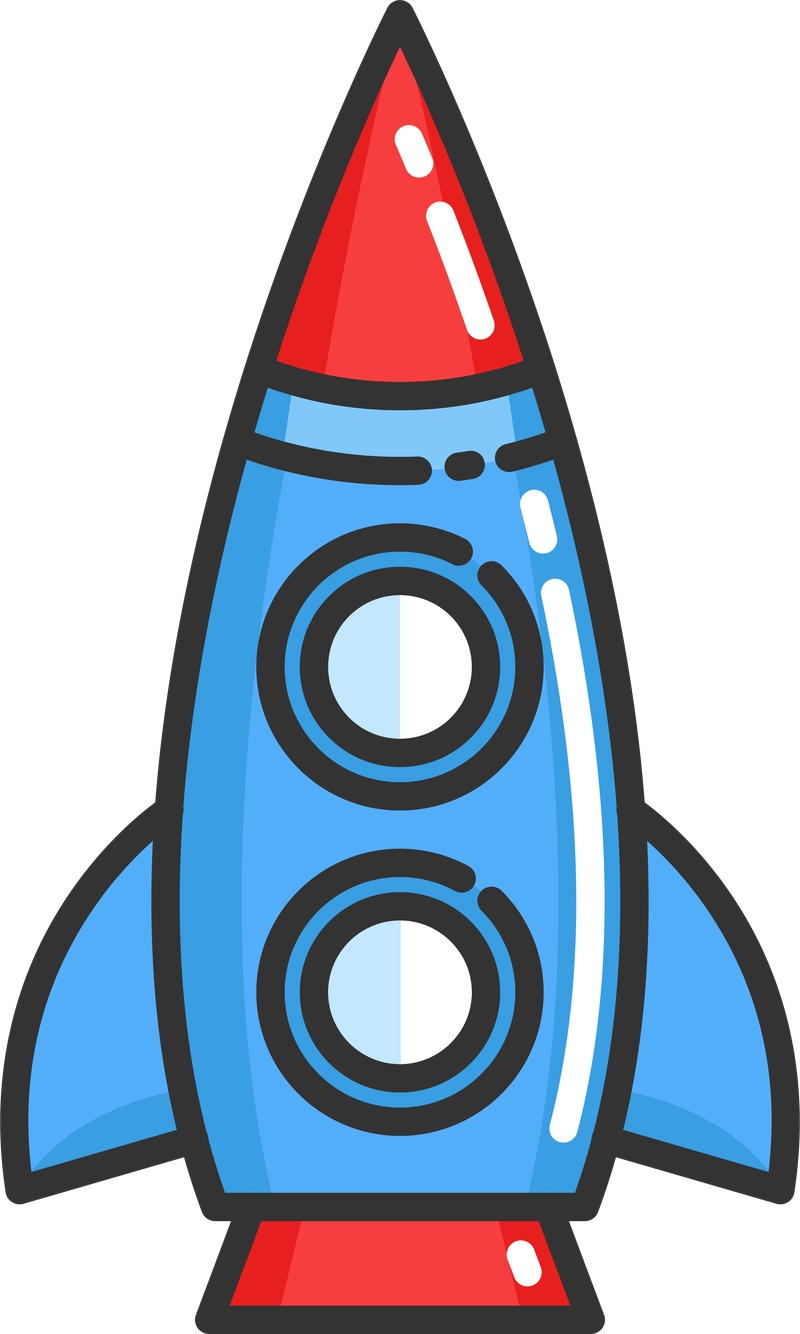 扁平化红蓝火箭