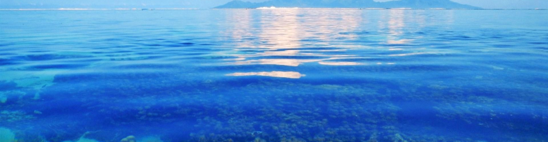 蔚蓝湖水横幅图片