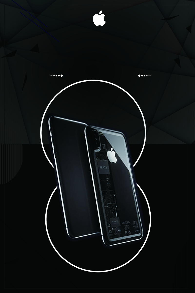 黑色简约质感苹果手机背景