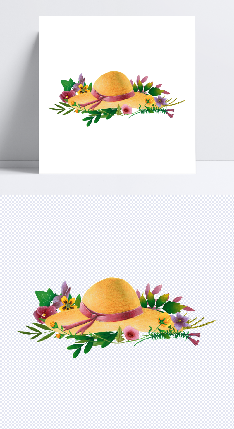 花和帽子图片