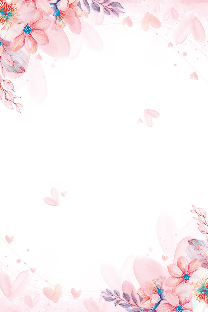 粉红主题花朵花瓣边框