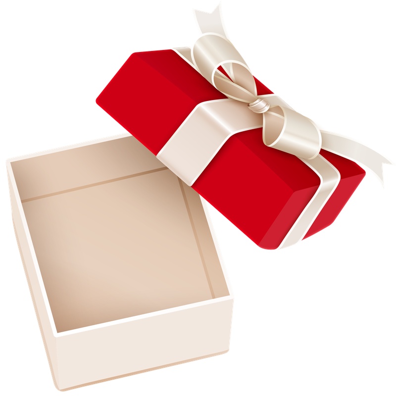 礼物包装盒白色底红色盖
