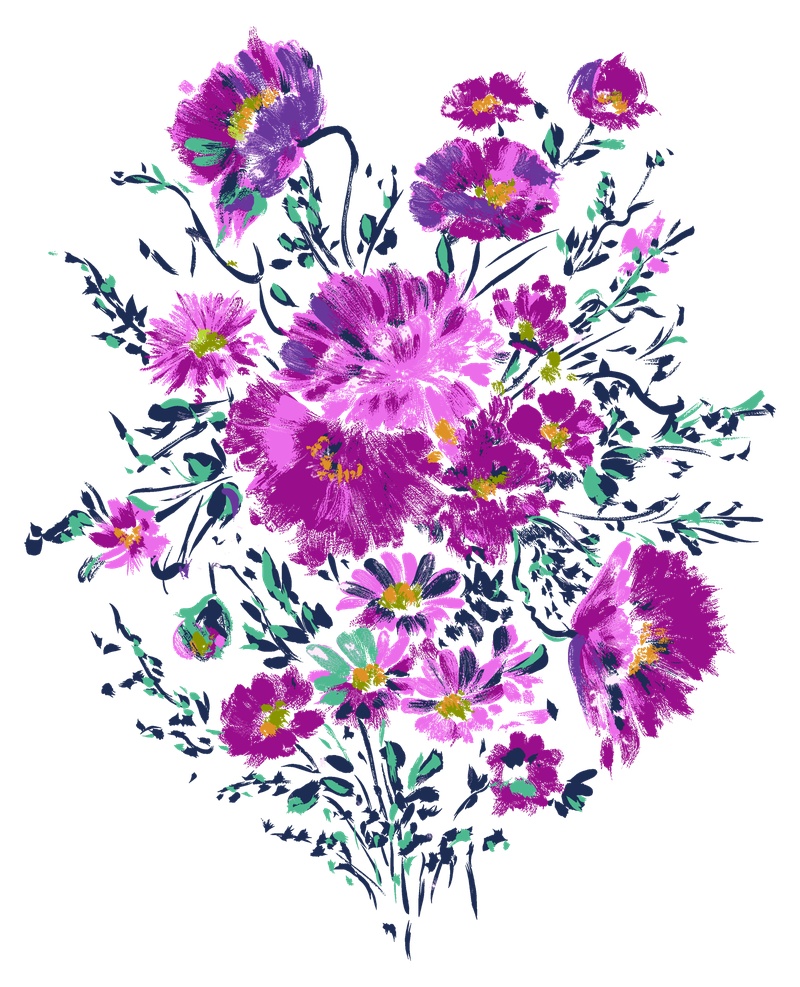 唯美紫色花草装饰