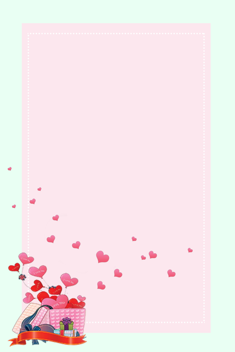 粉色爱心情人节海报背景设计模板素材