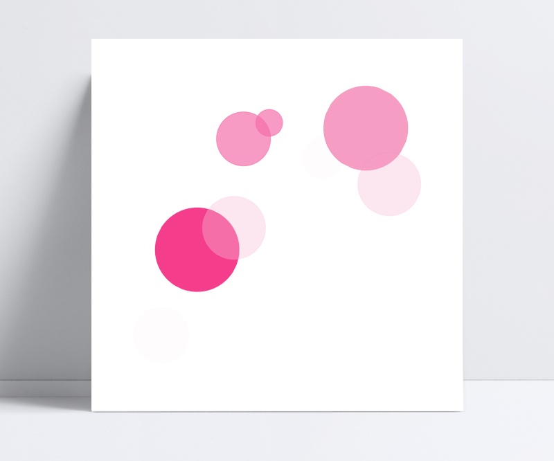 粉色圆点漂浮图案