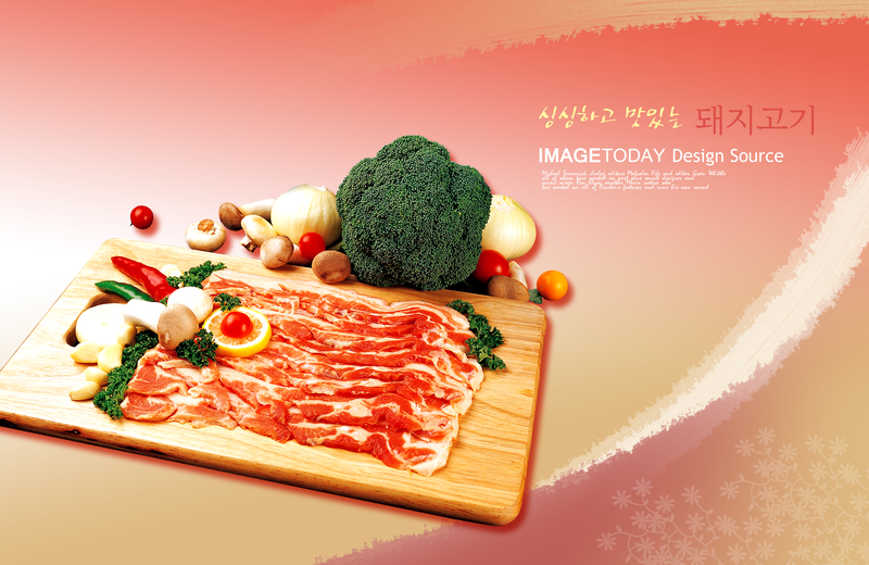 新韩式美食肉类精美海报psd