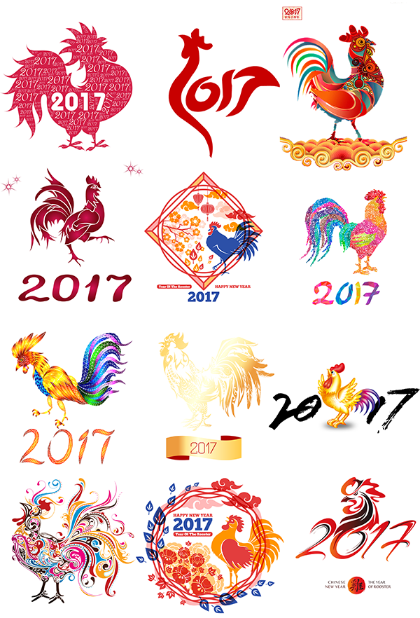2017鸡年海报图案元素设计