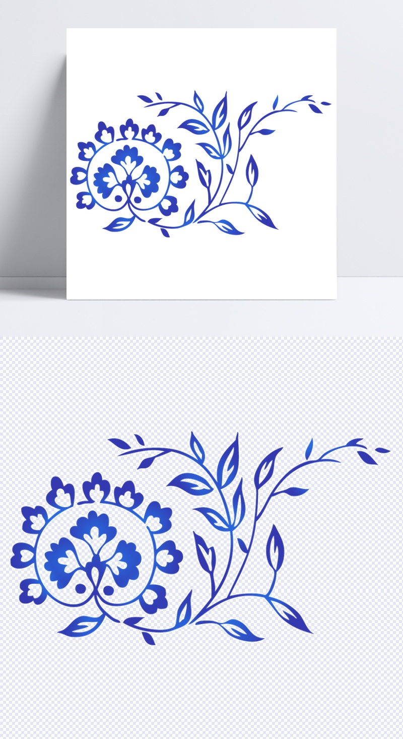 青花瓷花纹背景图设计模板素材