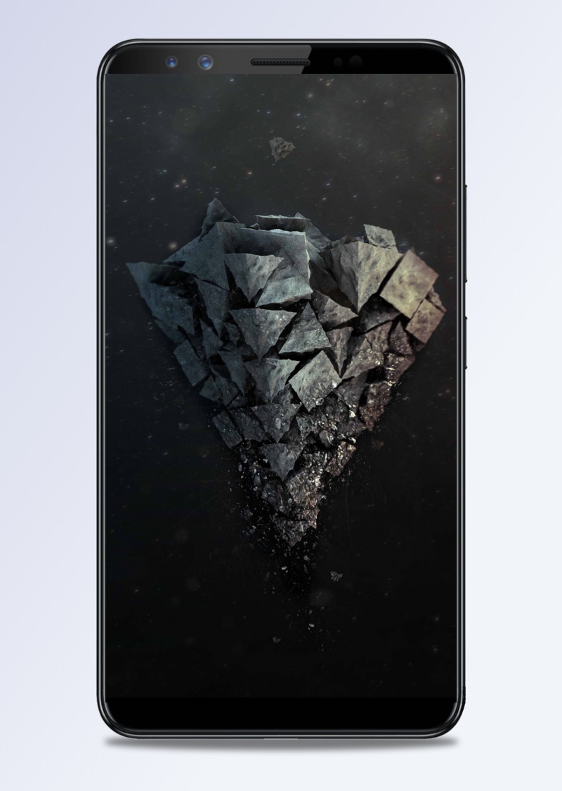黑色创意石头科技手机端H5背景