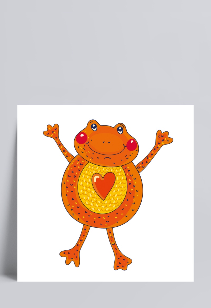 可爱卡通手绘动物青蛙