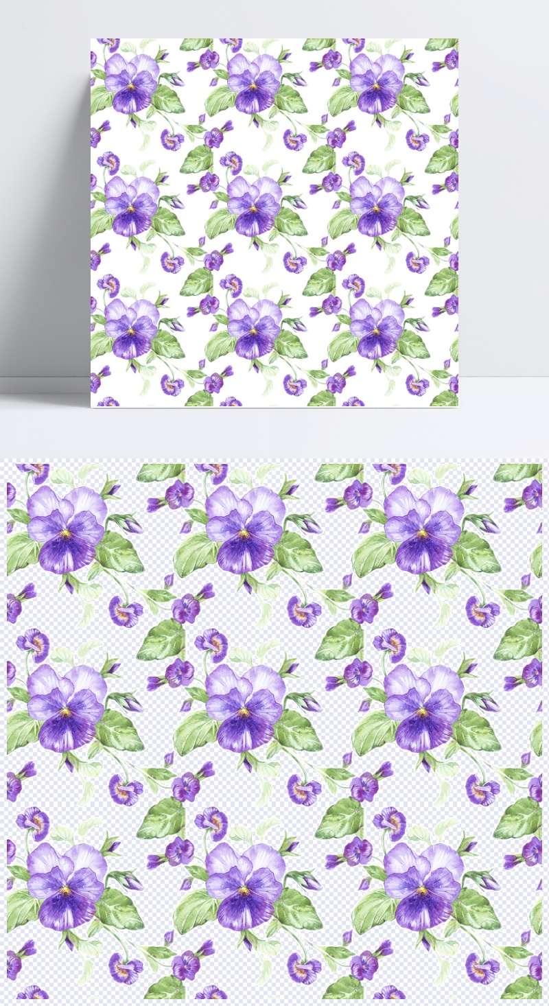 紫色清新小花朵透明素材