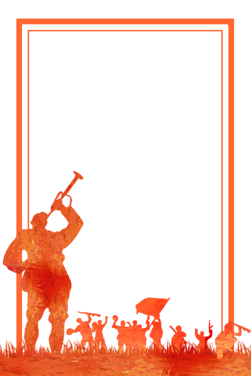 卡通扁平战争军队剪影海报背景设计模板素材