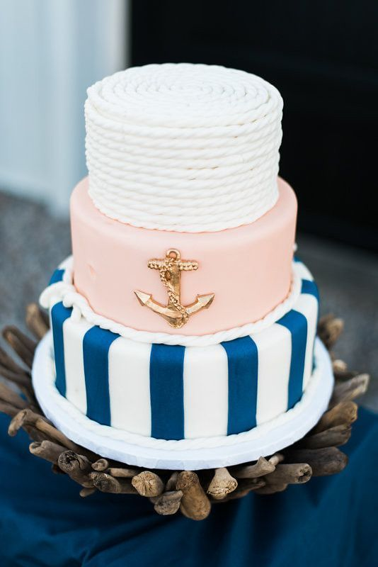 海洋风三层结婚蛋糕