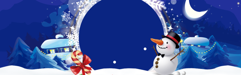 卡通圣诞节几何月亮蓝色banner