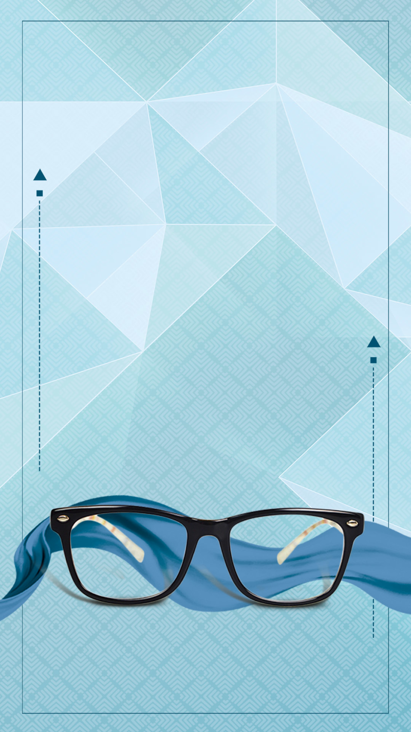 蓝色几何简约眼镜促销PSD分层H5