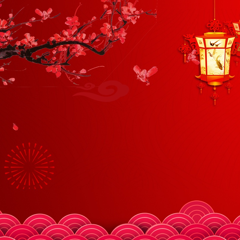 新年红色中国风喜庆腊梅PSD分层主图