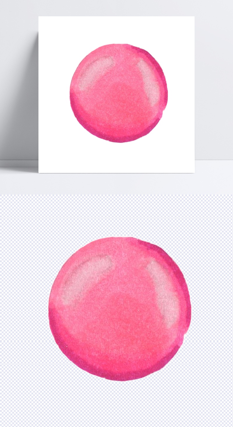 粉色系圆柱体卡通透明装饰素材