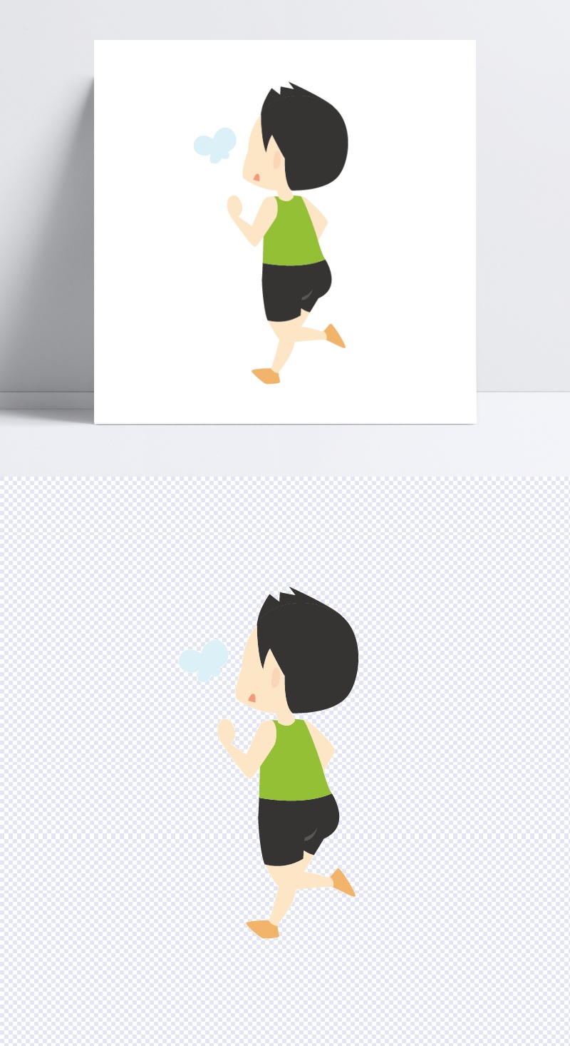 人物剪影素描手绘运动小人 跑步的小人