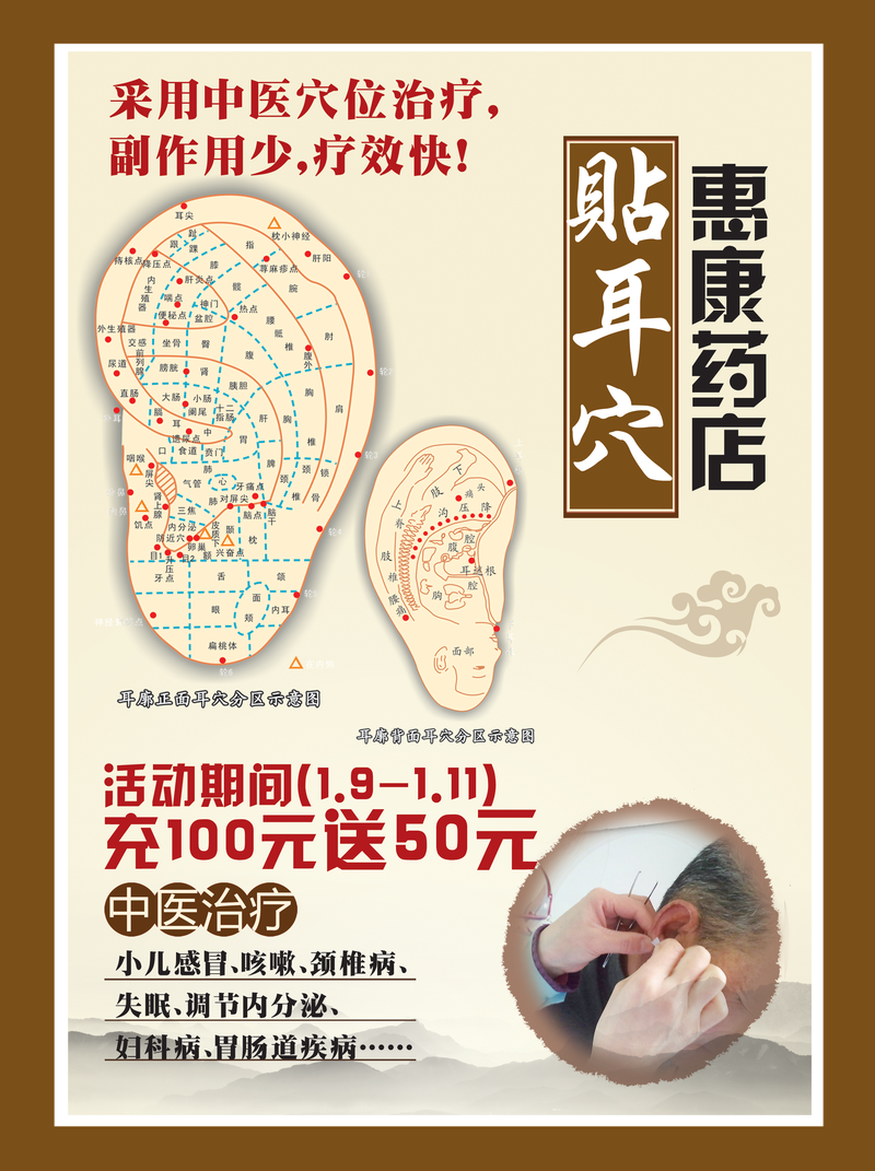 中国风药店宣传海报PSD素材