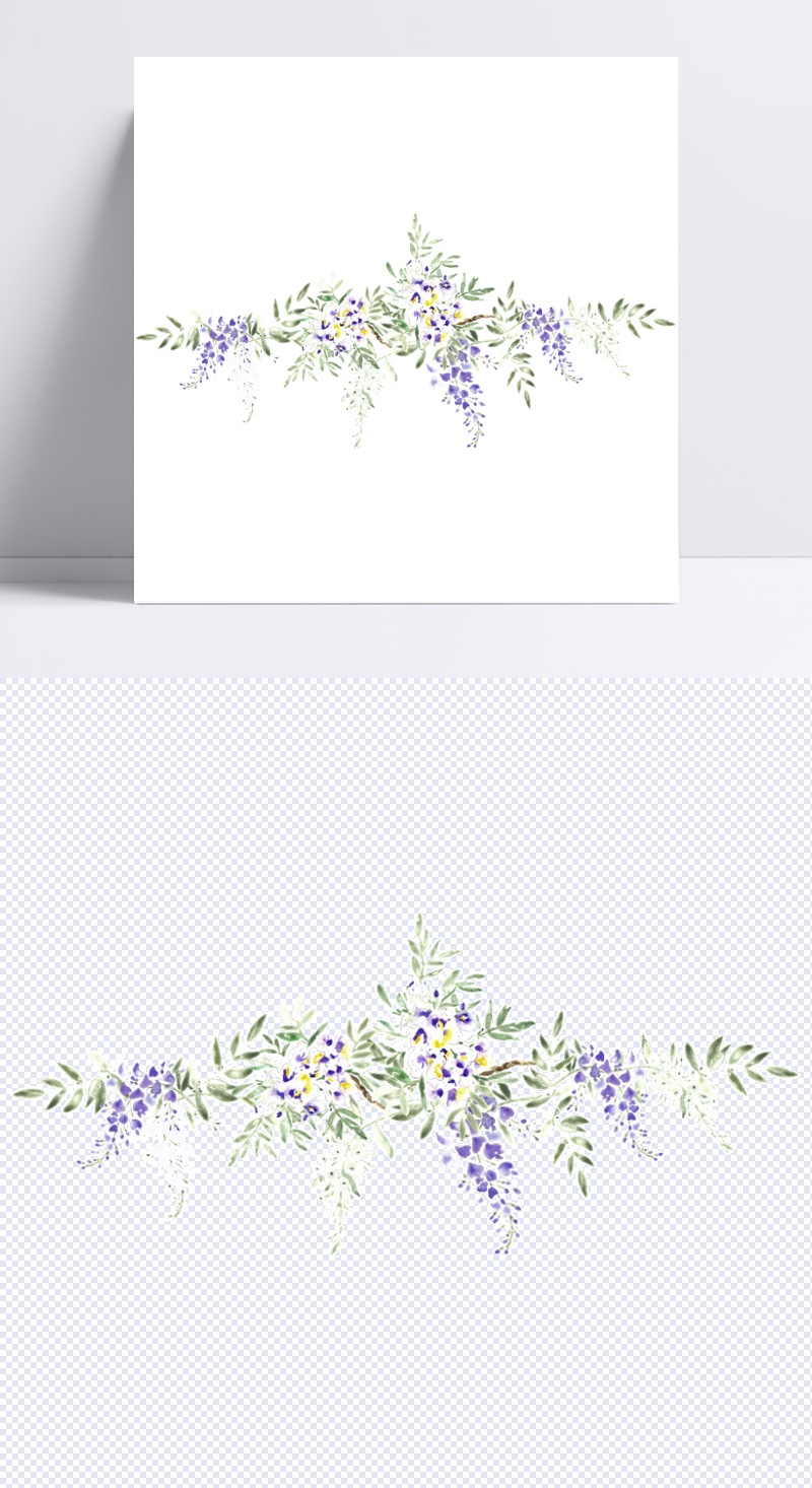 紫色花朵与绿叶图片