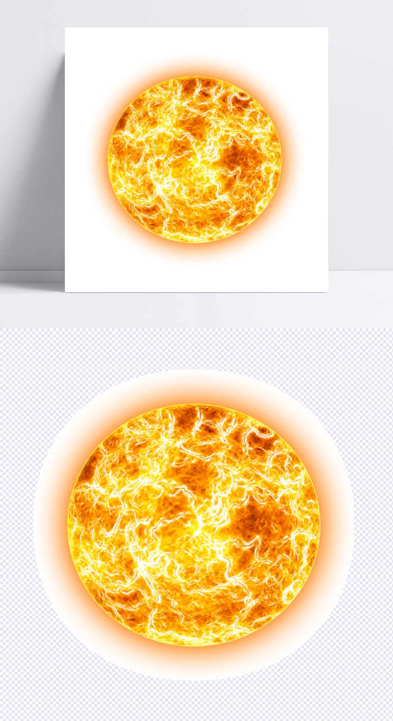 燃烧的圆形火球免抠png透明素材