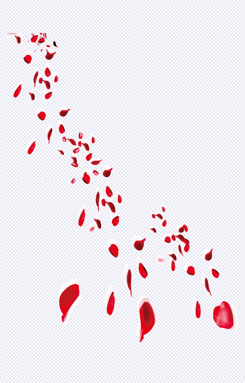 红色上漂浮花瓣