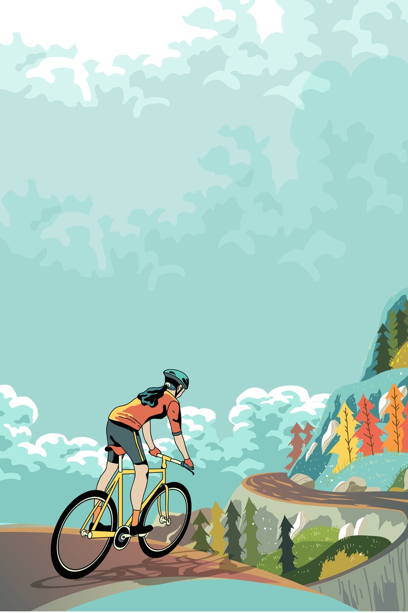 当前素材山地自行车创意运动海报背景