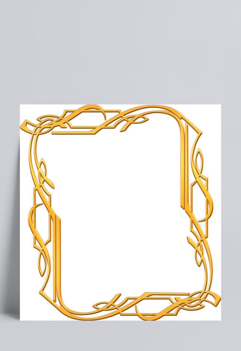 金色立体不规则花纹边框