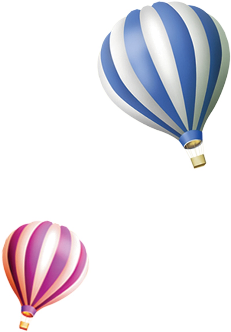 彩色条纹热气球