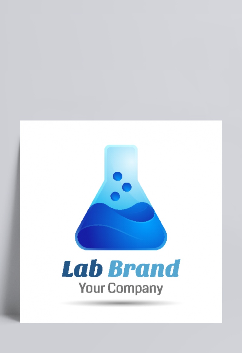 蓝色化学实验logo矢量素材