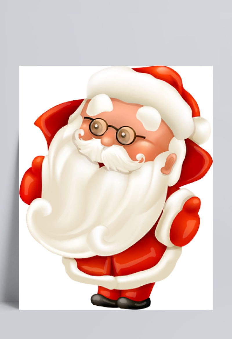 戴眼镜的圣诞老人动漫人物