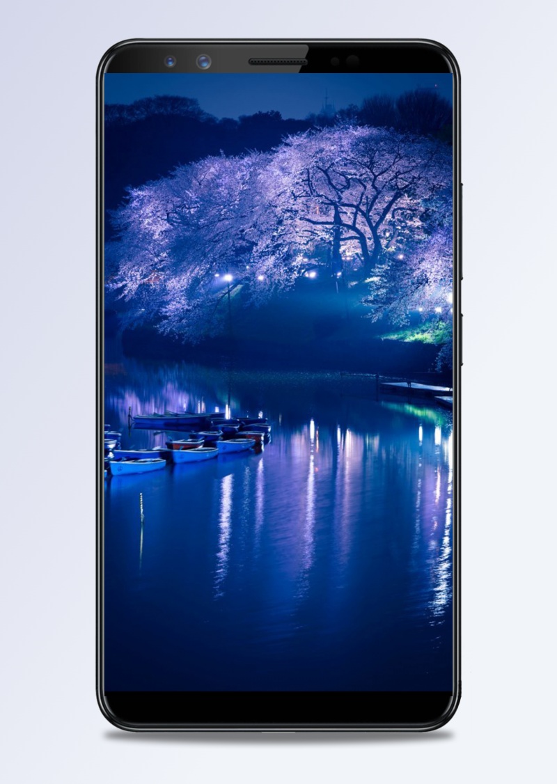 蓝色春天樱花APP手机端H5背景