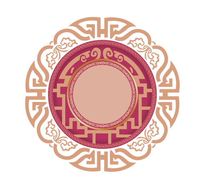 中国风古典圆形边框图案