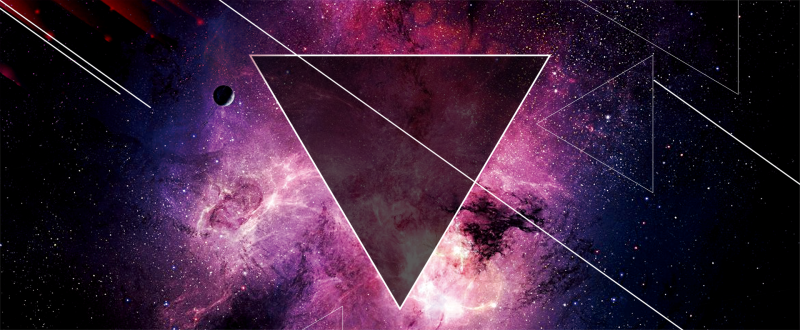 科技几何三角梦幻紫色banner