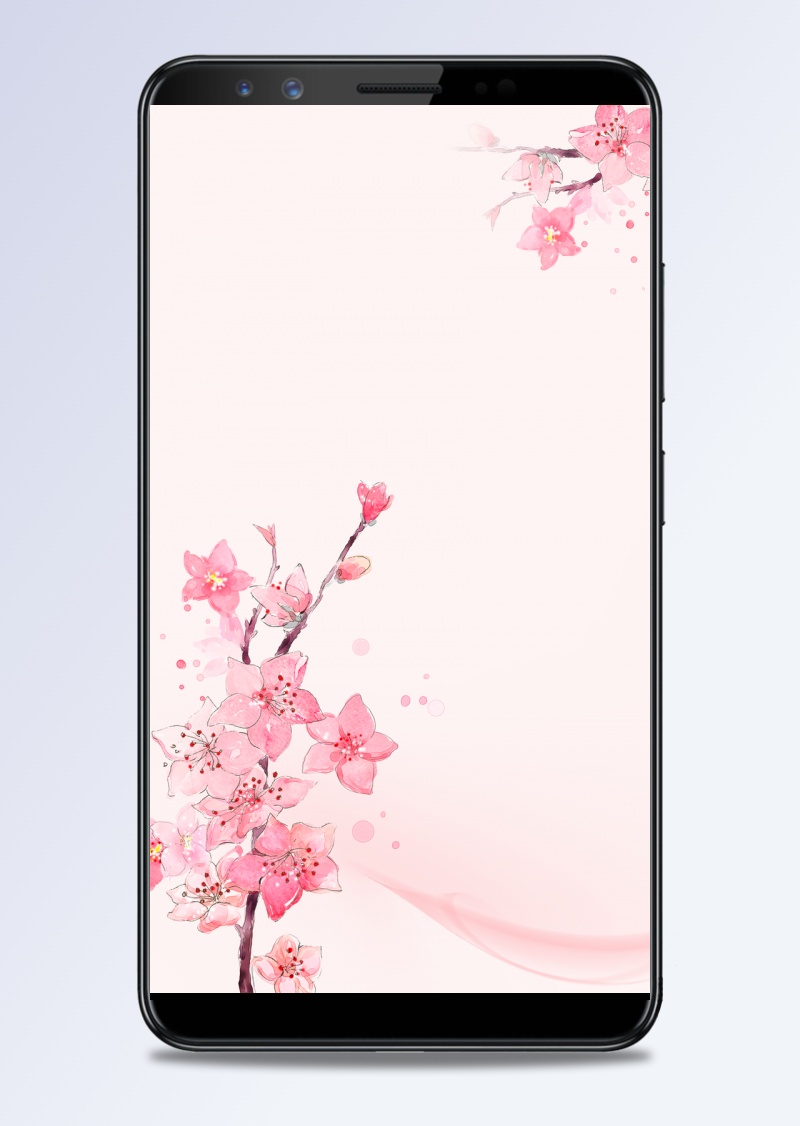 中国风粉色花朵质感母亲节H5分层背景