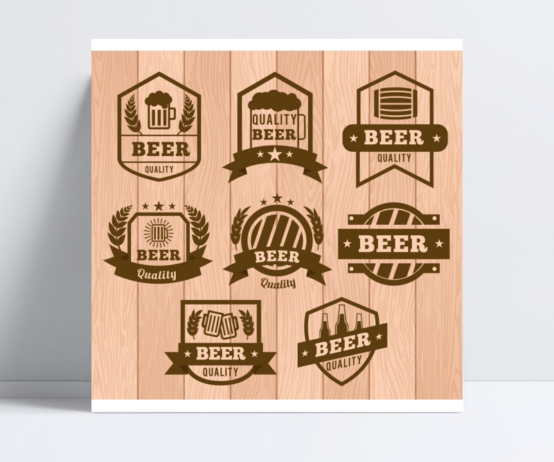 8款优质啤酒徽章矢量图片