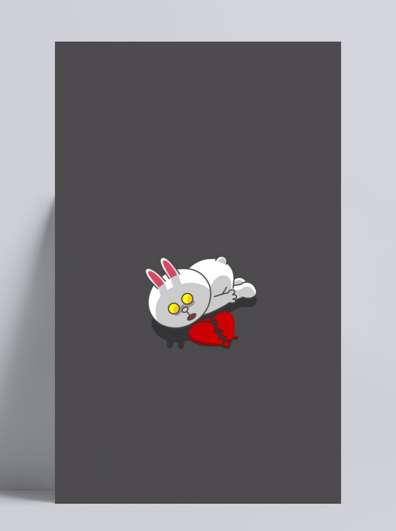 灰色卡通手绘兔子H5背景