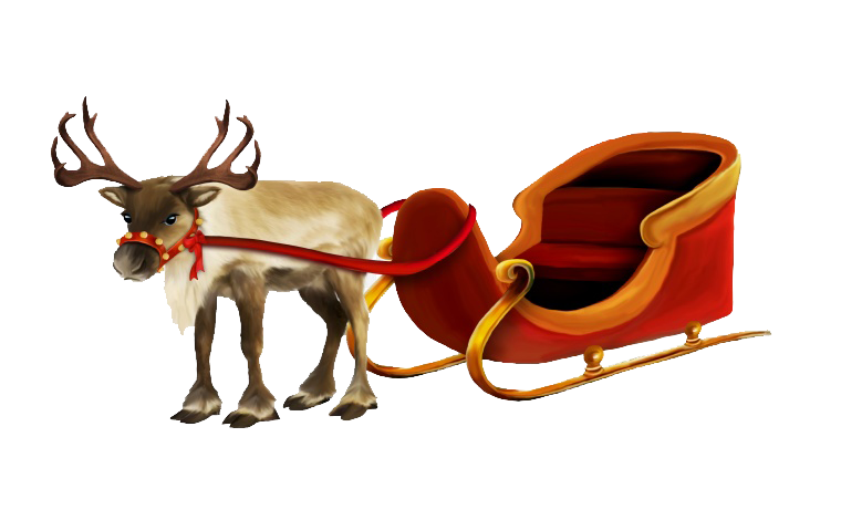 圣诞鹿和雪橇车设计模板素材