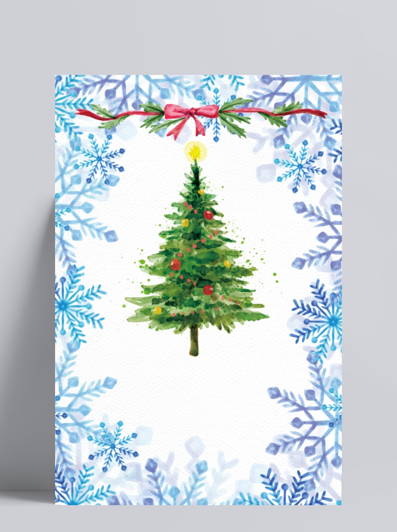 圣诞树图案封面psd素材免费下载