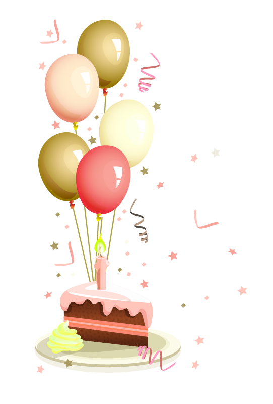 生日蛋糕愿望派对,气球装饰彩带PNG剪贴画功能区,儿童,食品,祝你图片