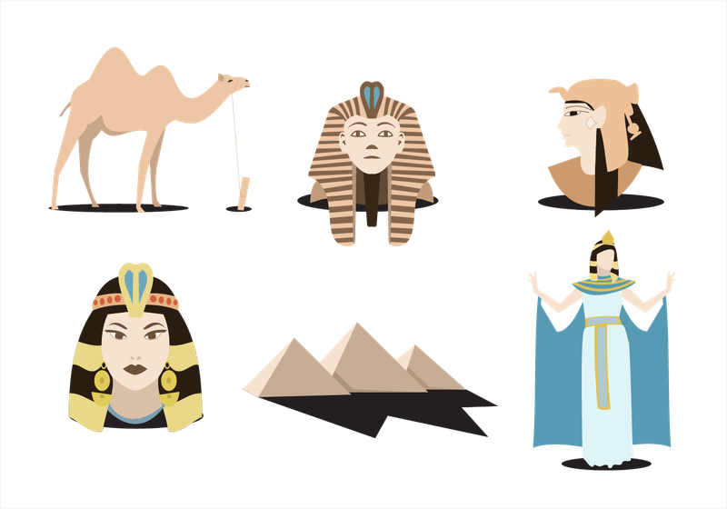矢量法老埃及艳后骆驼